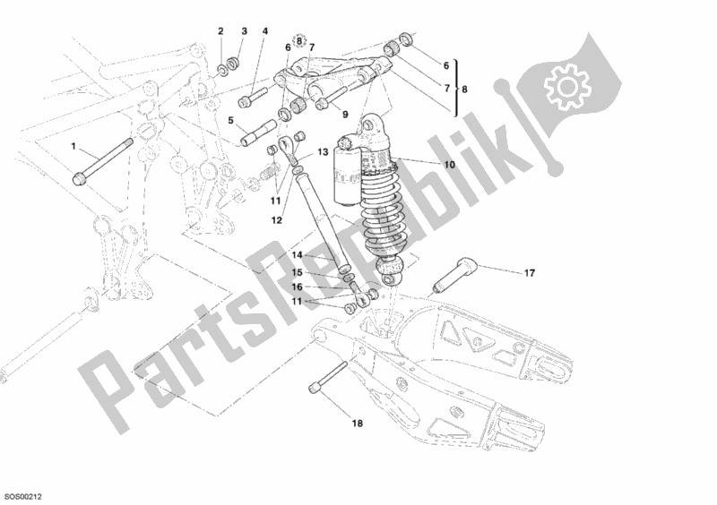 Todas las partes para Amortiguador Trasero de Ducati Superbike 999 R USA 2005